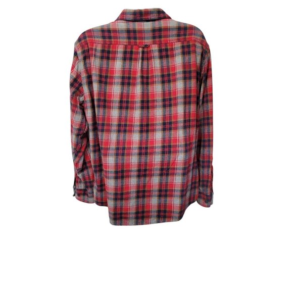 Eddie Bauer Men XXL Plaid Heavy Button-Up Shirt Long Sleeve Work Street Wear Red - Picture 5 of 13